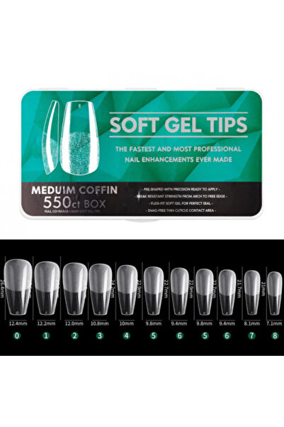 Pink Nails Set Tipsuri Gel Fix 550 gel tipsuri moale, mediu, sicriu, transpar...