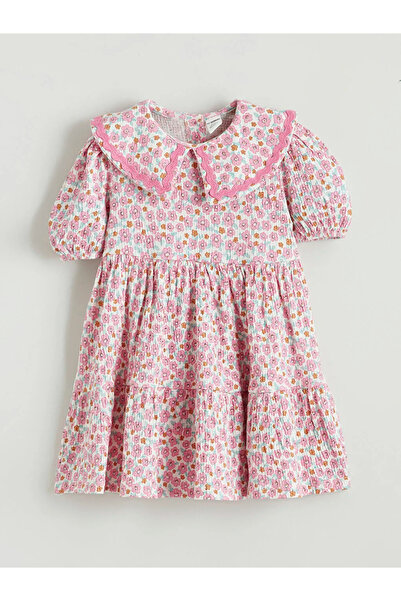 LC Waikiki Rochie pentru copii LCW Kids Ecru Floral pentru fete