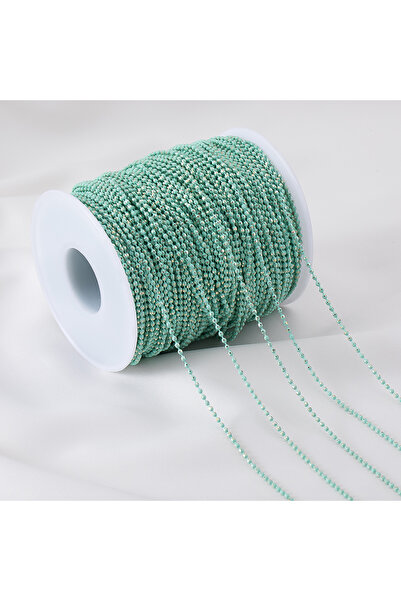 Choice13 سلسلة من كرات المينا الخضراء بطول 5 أمتار وقطر 1.5 مم، مصنوعة يدويًا...