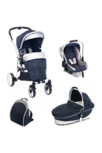 Plebani Cărucior reversibil 3 în 1 P4 Trio-Blue