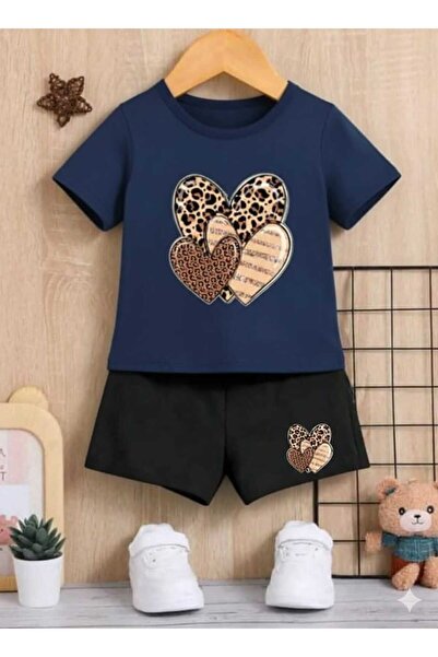 Nice Clothes Children's Tracksuit Set Hooded Unisex 3-Piece Leopard Heart Print
