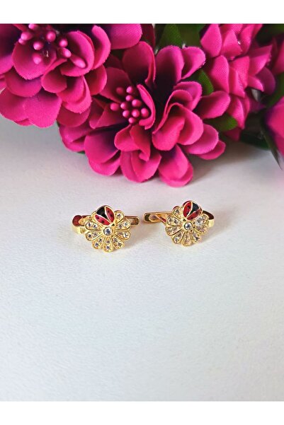 IAMIRA Silver earrings for little girls, ladybug