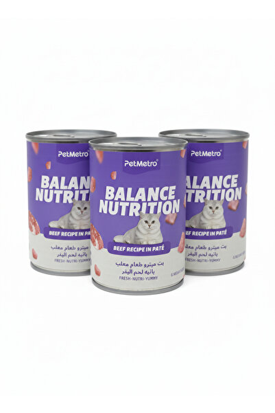 PetMetro بالانس نيوتريشن - وصفة لحم بقري في باتيه - 400 غرام (مجموعة من 3 قطع)