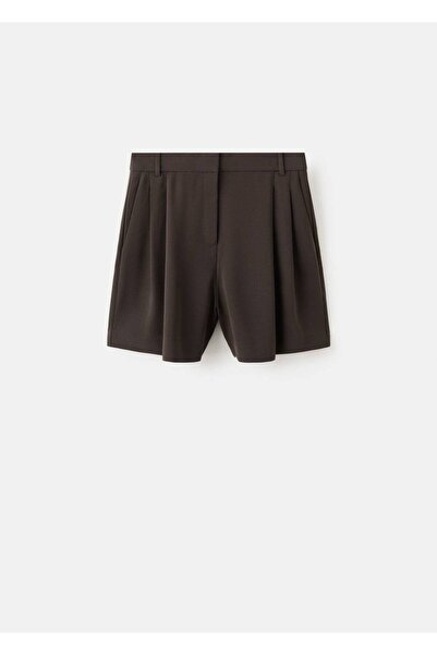 MANGO Woman Orta bel düz kesim bermuda şort