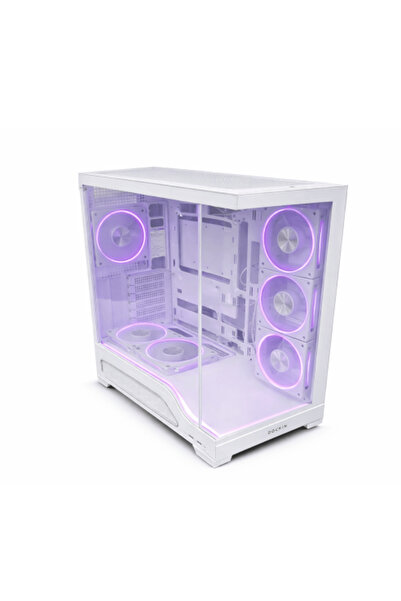 Egeira كيس PC قيمنق Crulser أبيض – زجاج جانبي + RGB