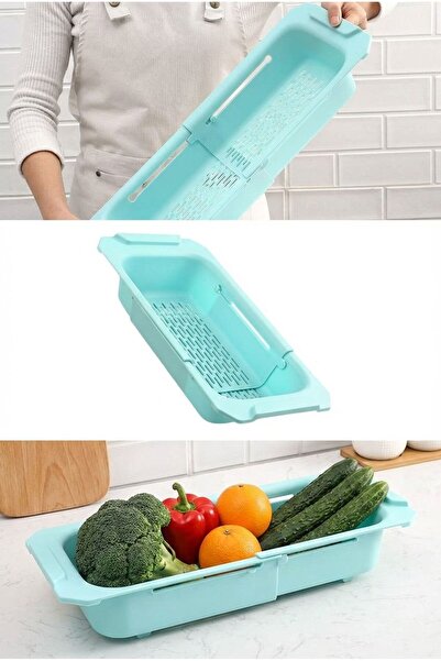 TARIK HOME سلة غسيل تلسكوبية قابلة للتمديد فوق الحوض لغسل الخضروات والفواكه