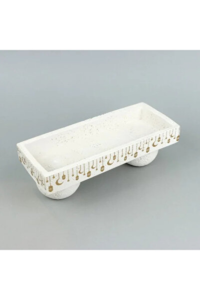 Generic حامل رمضان مزين بنقوش الهلال والفانوس، باللون الذهبي