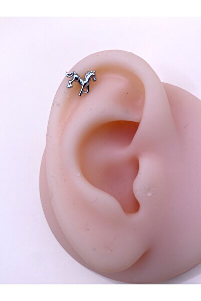 kurukafagift Çelik Piercing Tragus Helix Lob Kıkırdak At Figürlü 8 mm
