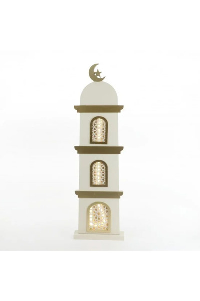 Generic تحفة فنية رمضانية مزينة باللونين الأبيض والذهبي.