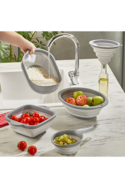 YAZICI 5-Piece Accordion Folding Colander Set - Kitchen Dowry Set - Accordion...