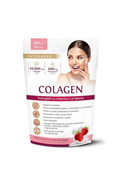Interherb , Collagen Powder with Strawberry Flavor 300g