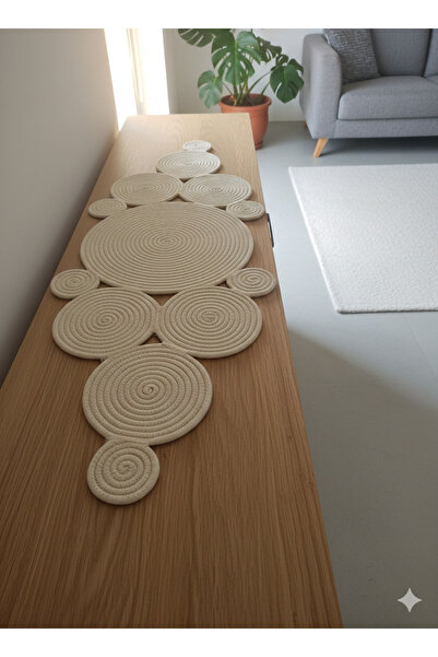 ENA مفرش طاولة من الجوت، من القش، مفرش طاولة مزخرف، مفرش طاولة أمريكي، مفرش ط...