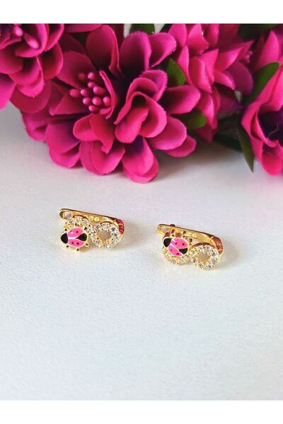 IAMIRA Cercei argint fetițe buburuza roz