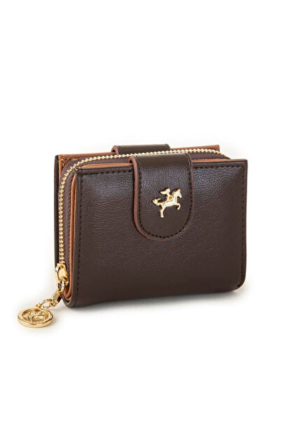 DEV 3 ADAM Nasbag Brown Tan Women's Double Cover Mini Wallet