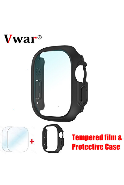 Choice for Ultra 49mm Black Case and Film Tempered Glass for Watch Ultra 3/2 ...