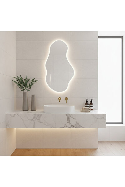 70*40 Beyaz Led Işıklı Banyo Aynası
