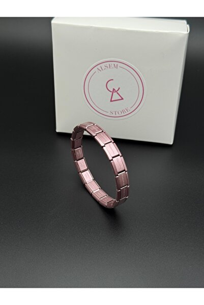 Alsem Purple and Pink Stainless Steel Charm Compatible Stretch Bracelet, Soft...