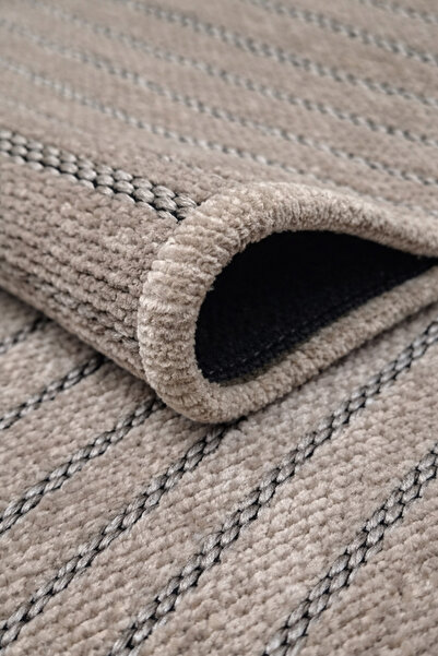 Seloria Home Bej Şönil Yıkanabilir Dokuma Kaymaz Taban Halı Kilim Yolluk