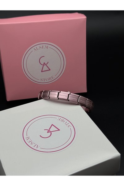 Alsem Purple and Pink Stainless Steel Charm Compatible Stretch Bracelet, Soft Italian Stretch Bracelet