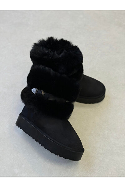 PİNK THE FASHİON Kürklü Kemerli Kadın Bot