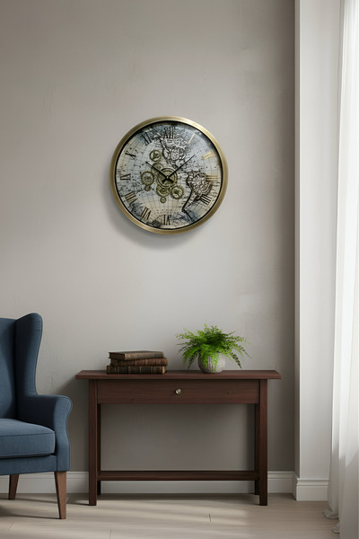 VaLumé Metal, 60cm Çarklı Duvar Saati