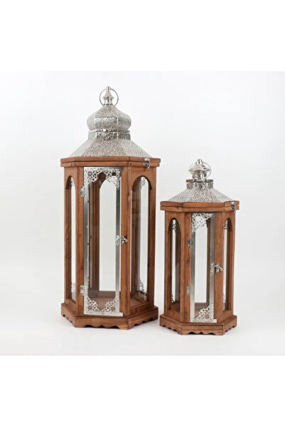 Generic Wooden and metal lantern set – 2 sizes