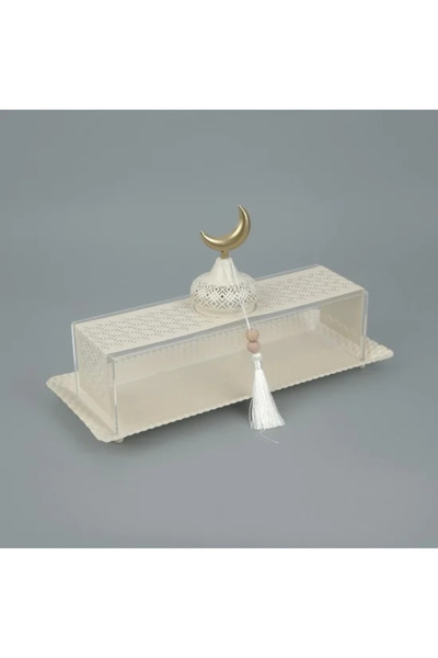 Generic Serving tray with a metal base and acrylic lid with patterns