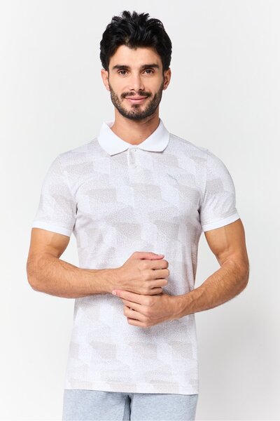 Puma Men Sportswear Fit Short Sleeve Outdoor Polo Shirt, White