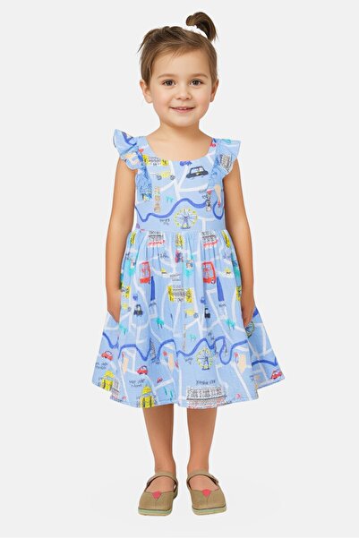 Hamleys Kids Girl Allover Print Casual Dress, Multicolor
