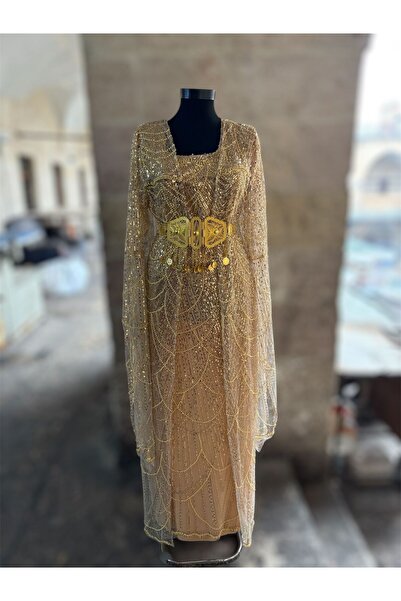 MODA Ağır Taşlı Kaftan Abiye Kemer Dahil