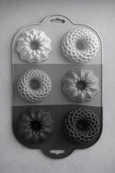 BEYZANA Gray Mixed Shaped 6-Compartment Silicone Cake Mold
