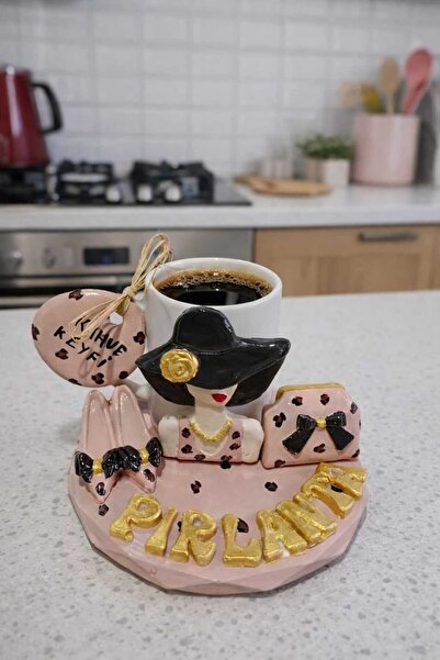 e&e süs dükkanı Leopard Print Gift Presentation Coffee Cup Model