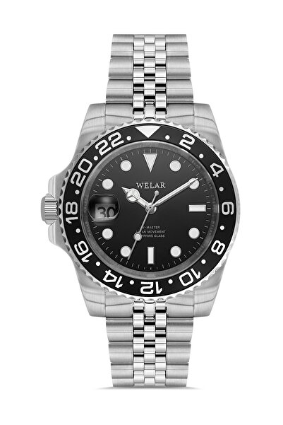 Welar Wel2518M-5 Men's Steel Calendar Sapphire Glass Wristwatch – 5 Atm Water...