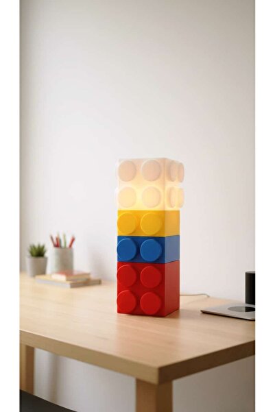 muggle design Renkli LEGO Blok Lamba – Dekoratif Gece Lambası Çocuk Odası & R...