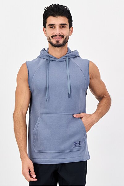 Under Armour Men Loose Fit Sleeveless Outdoor Hooded Vest, Slate Blue