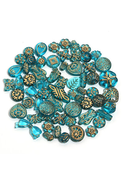 Choice4 Dark Blue 50g/lot Classical Vintage Acrylic Beads Mixed Butterfly Flo...