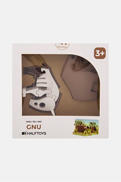 Halftoys GNU 3D Puzzle Magnetic Play Figure, Brown
