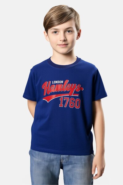 Hamleys Kids Boy Crew Neck Short Sleeve Graphic Print T-Shirt, Blue