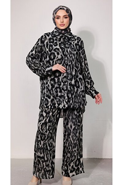 EB SCARF Leopard Patterned Double Suit