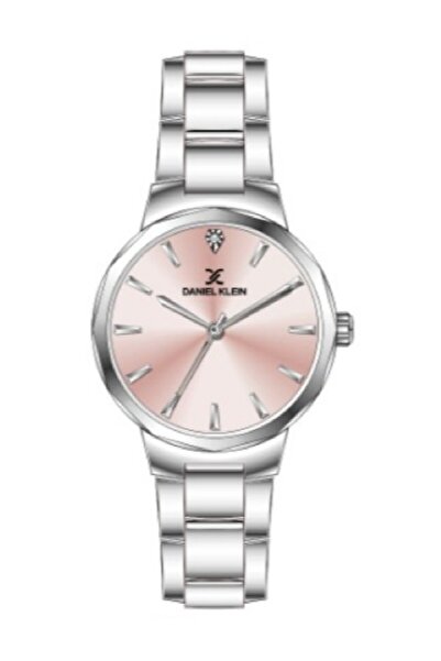 Daniel Klein Pink Dial Women's Wristwatch and Bracelet with Silver Color Gift...