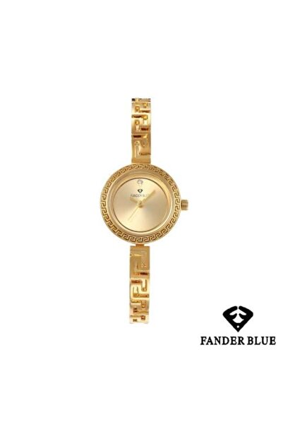 FANDER BLUE ساعة فيندربلو النسائية المصنوعة من الفولاذ مع مينا ذهبي