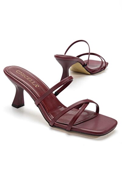 CHICELLA Larin Burgundy Short Heeled Women's Slippers