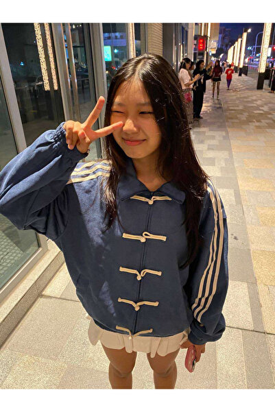 Gofeel Çin Düğmeli Oversize Unisex Ceket ( 3 iplik )