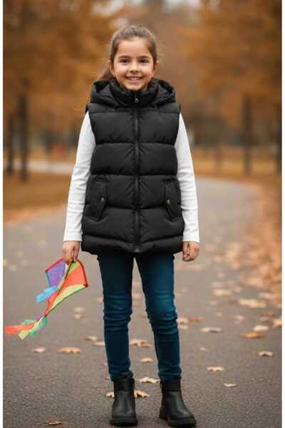 gnygiyim Vestă de puf pentru fete cu glugă căptușită M de tranziție