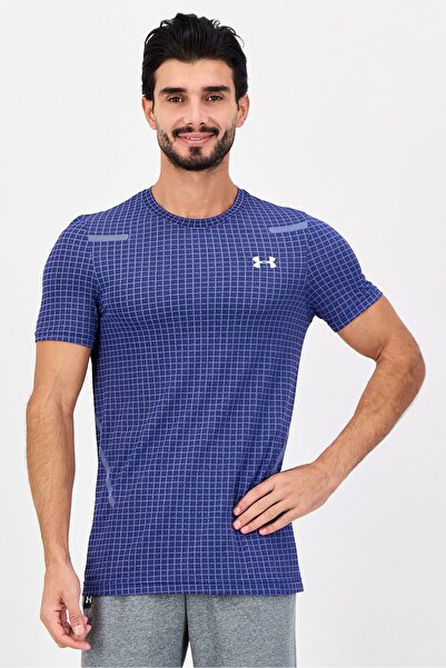 Under Armour Men Fitted Short Sleeves Outdoor T-shirt, Indigo Blue