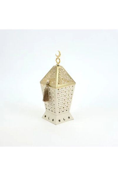 Generic Luxury metal Ramadan lantern in beige and gold