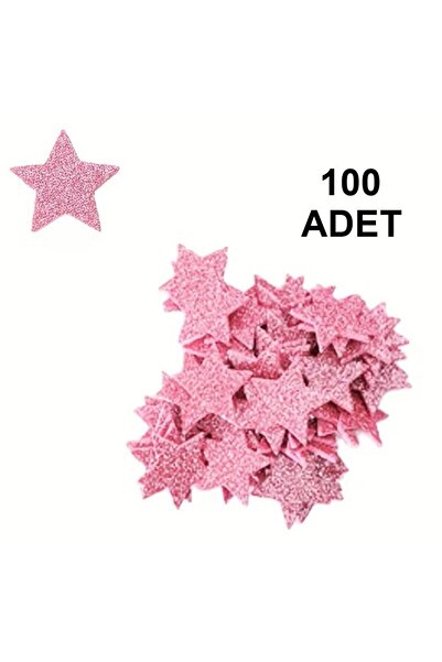 zafrakreklam Simli Yıldız Eva Keçe Kendinden Yapışkanlı 100 ADET - 3CM