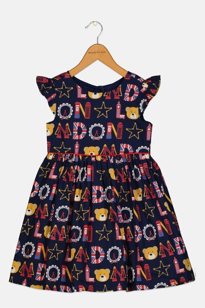 Hamleys Toddlers Girl Allover Print Dress, Multicolor