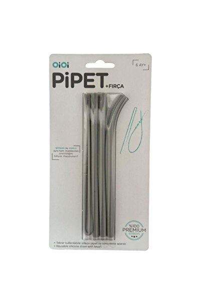 OiOi فرشاة تنظيف من السيليكون باللون الرمادي الفاتح مكونة من 3 قطع