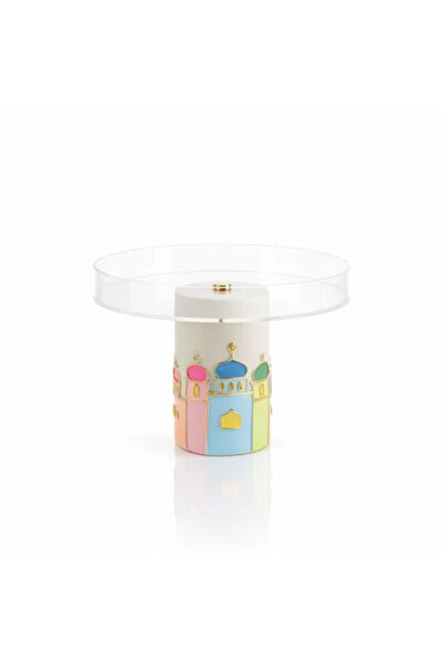 Generic Acrylic serving dish with a Ramadan base, beige and colored